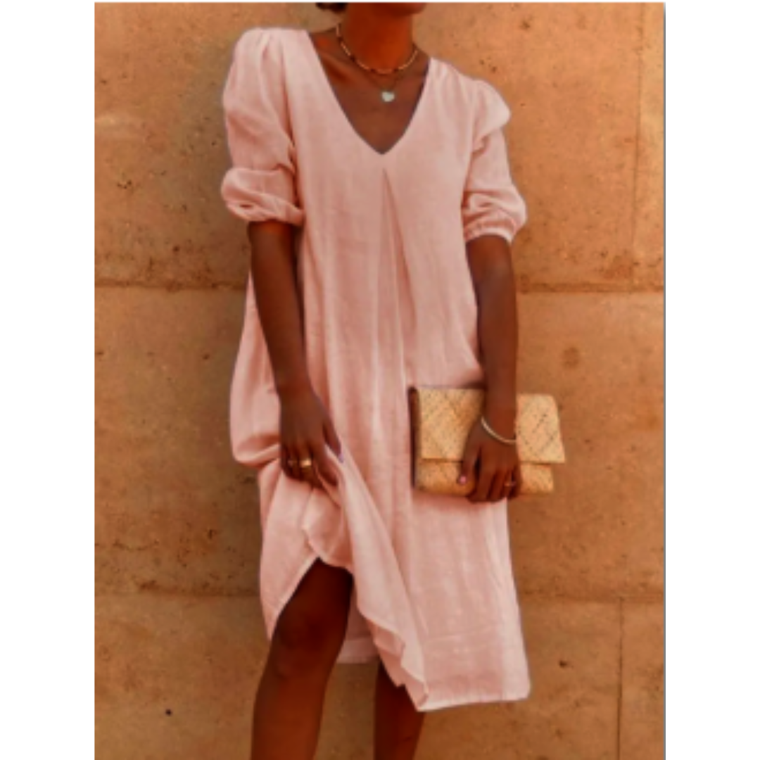 Damens Midikjole Moderne Løs Passform 9