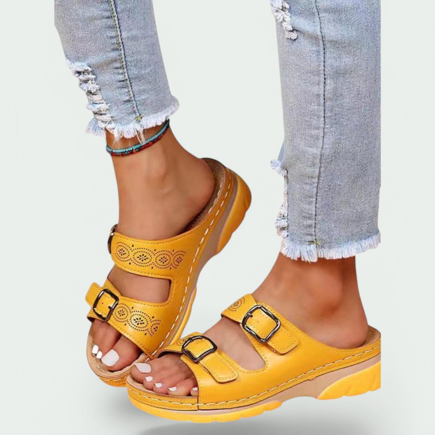 Damens Sandaler med Bred Hæl og Justerbar Design 2