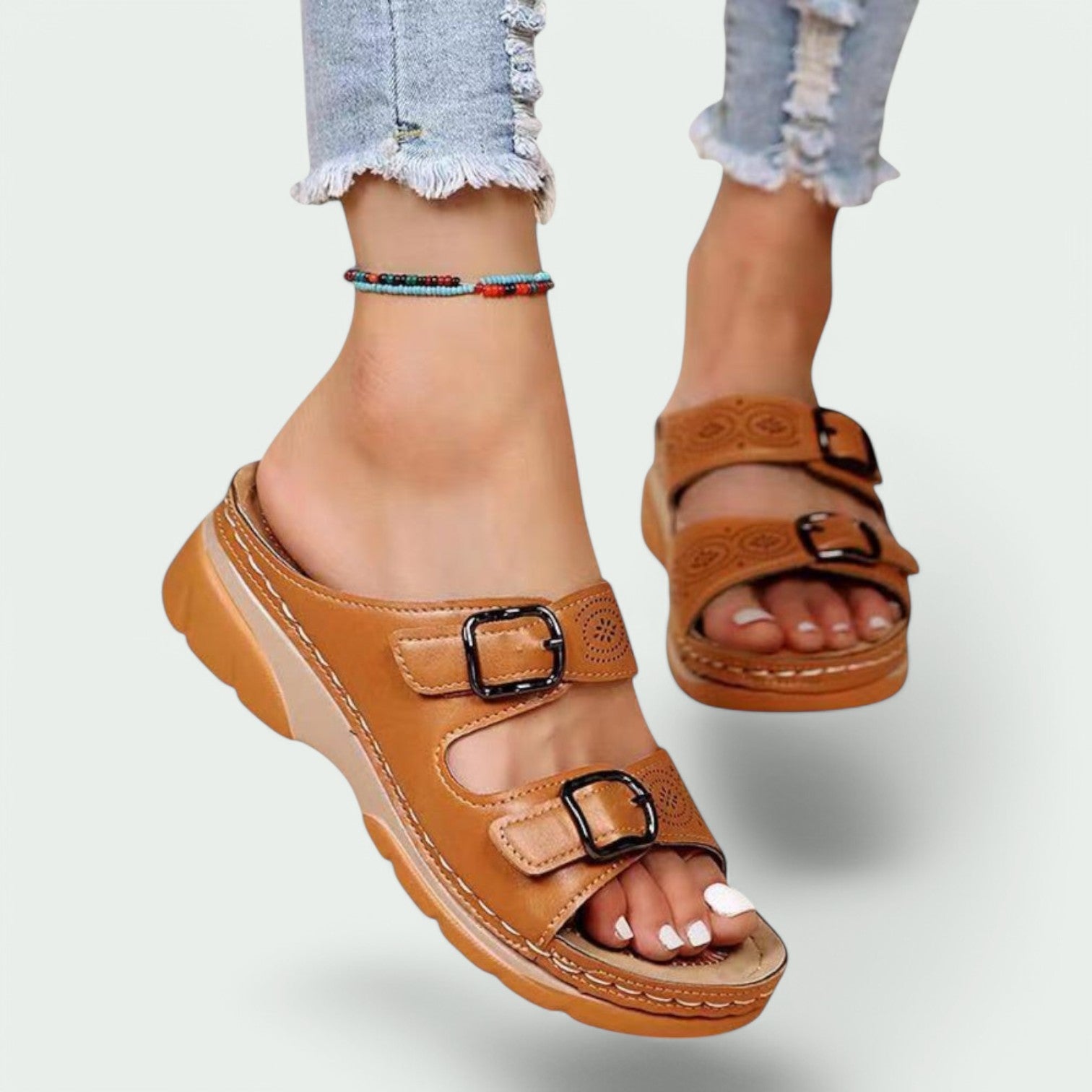 Damens Sandaler med Bred Hæl og Justerbar Design 3