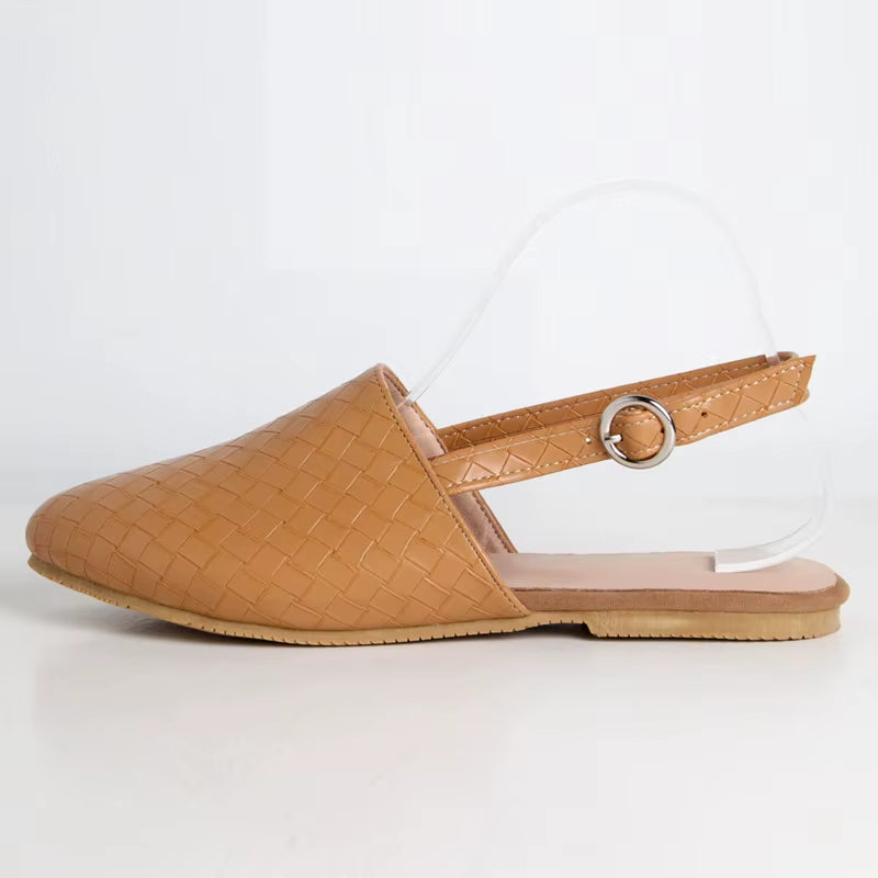 Damer Flate Sandaler Håndlaget Vevd Tekstil 5