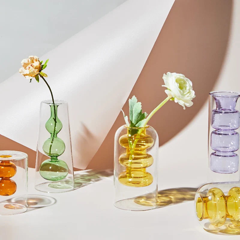 Fargerik Glassvase Skandinavisk Design 3