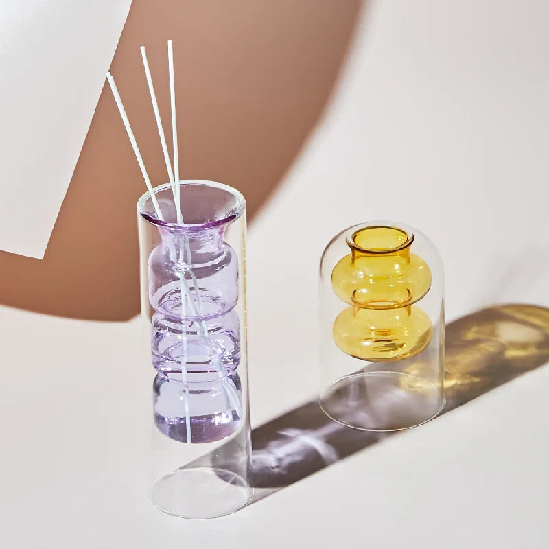 Fargerik Glassvase Skandinavisk Design 6