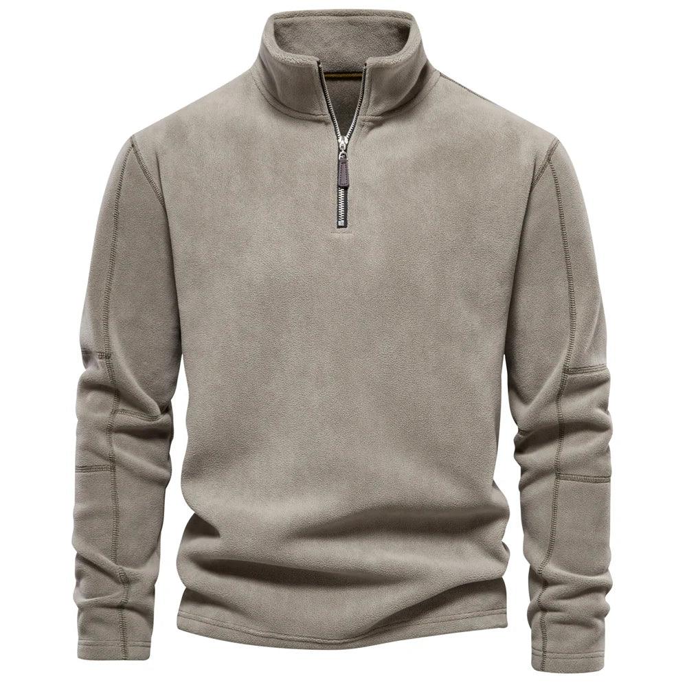 Fleecejakke Herre Tykk Casual Pullover med Glidelås 11