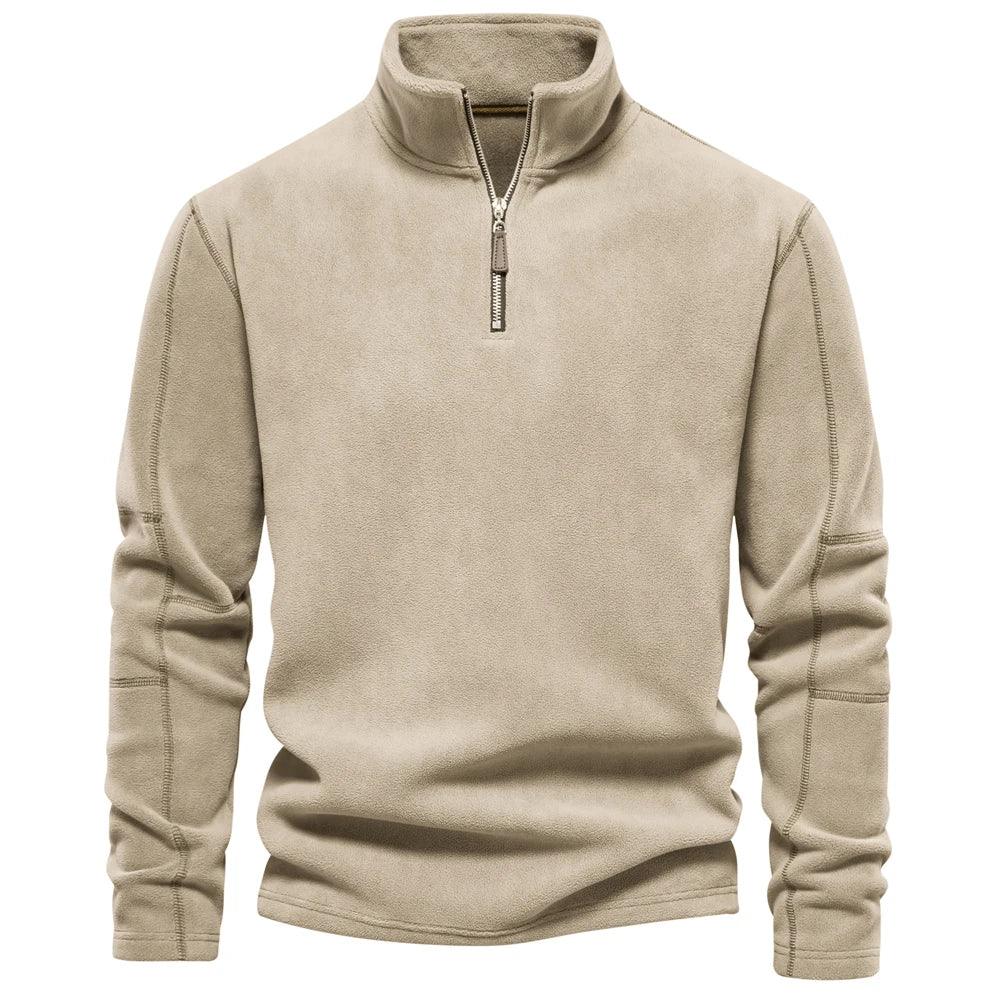 Fleecejakke Herre Tykk Casual Pullover med Glidelås 9