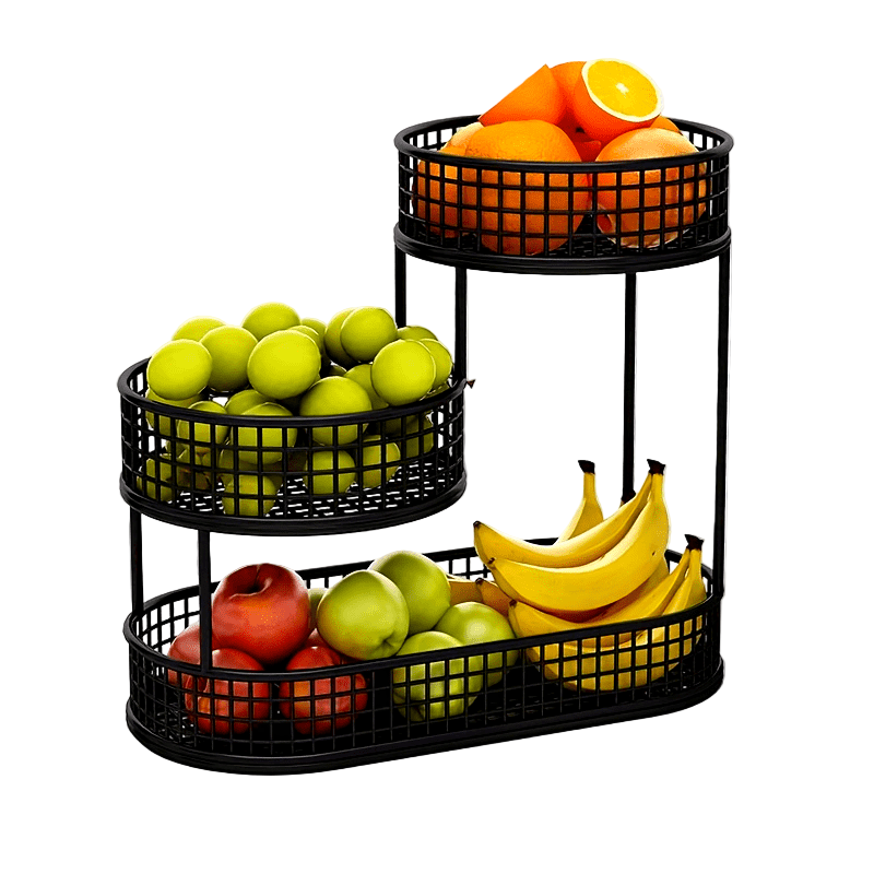 Flerlags Metall Fruktkurv for Kjøkken og Stue 1