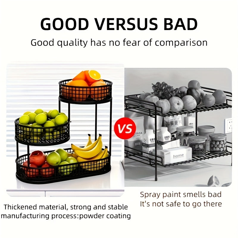 Flerlags Metall Fruktkurv for Kjøkken og Stue 5