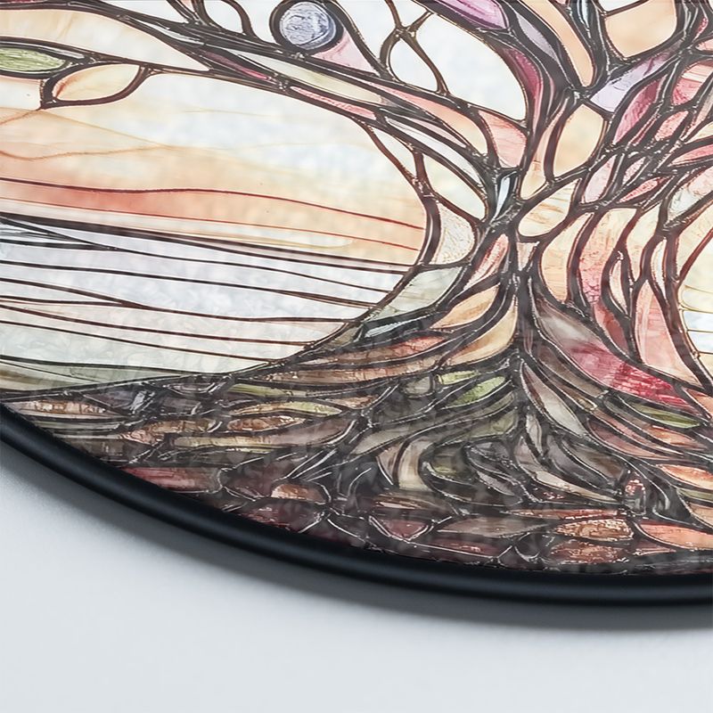 Håndlaget Vindusdekorasjon Livets Tre i Glassmaleri 3