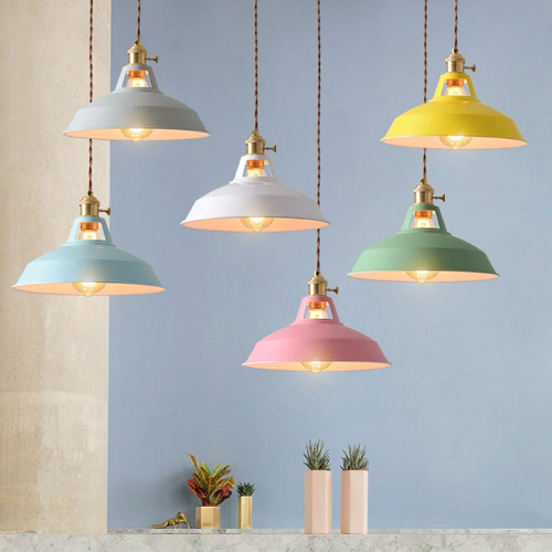 Hengende Lampe i Vintage Stil med Pastellfarger 1
