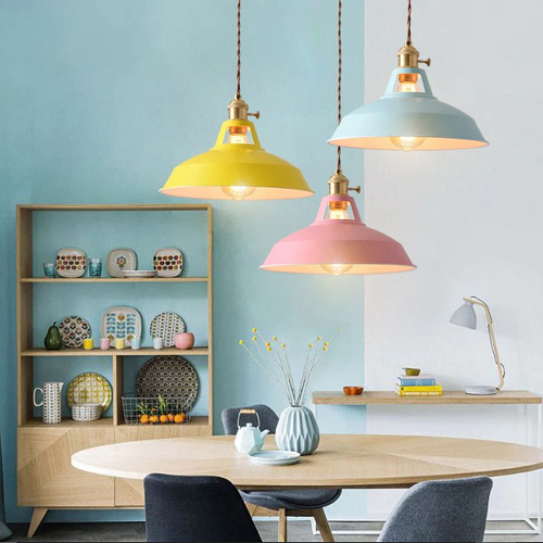 Hengende Lampe i Vintage Stil med Pastellfarger 5