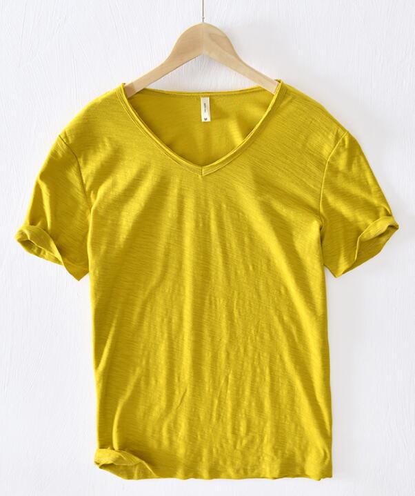 Herre V-Hals Skjorte I Lin Bomull