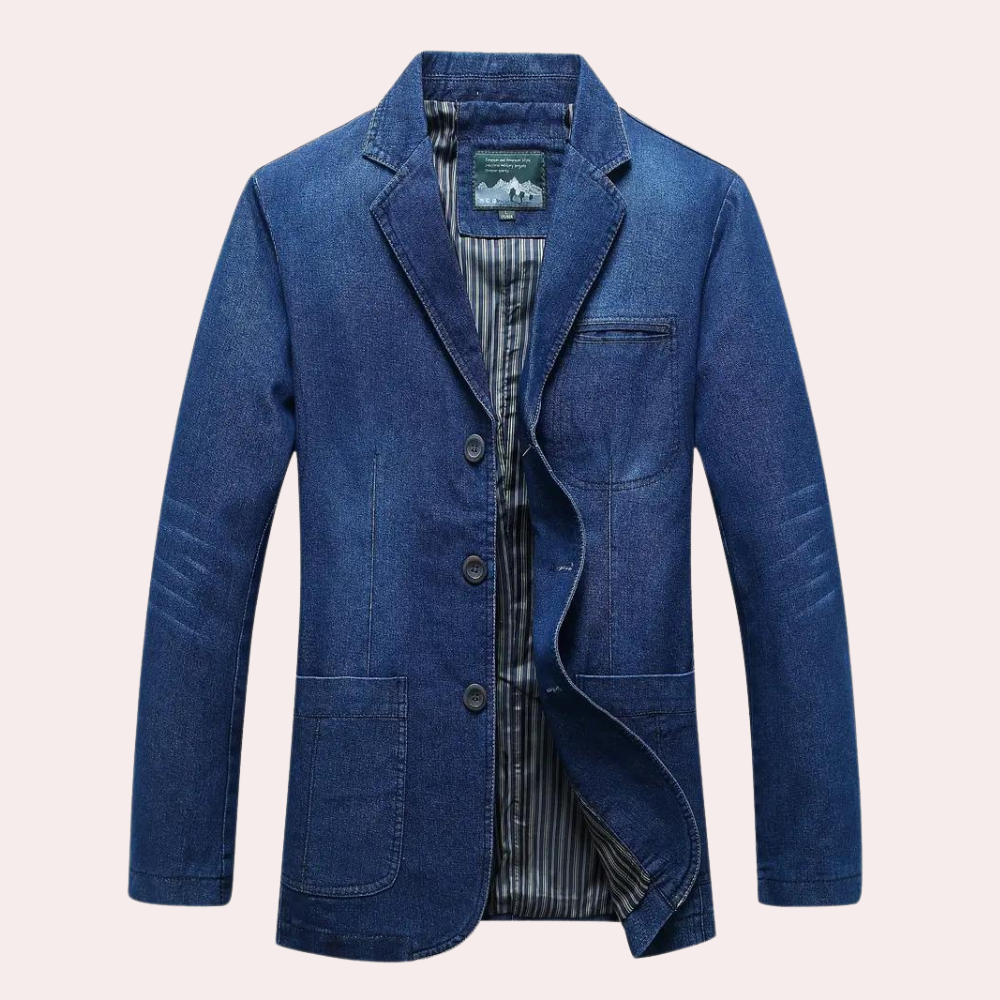 Herre Blazer Denim Avslappet Stil for Hverdagsbruk og Spesielle Anledninger 5