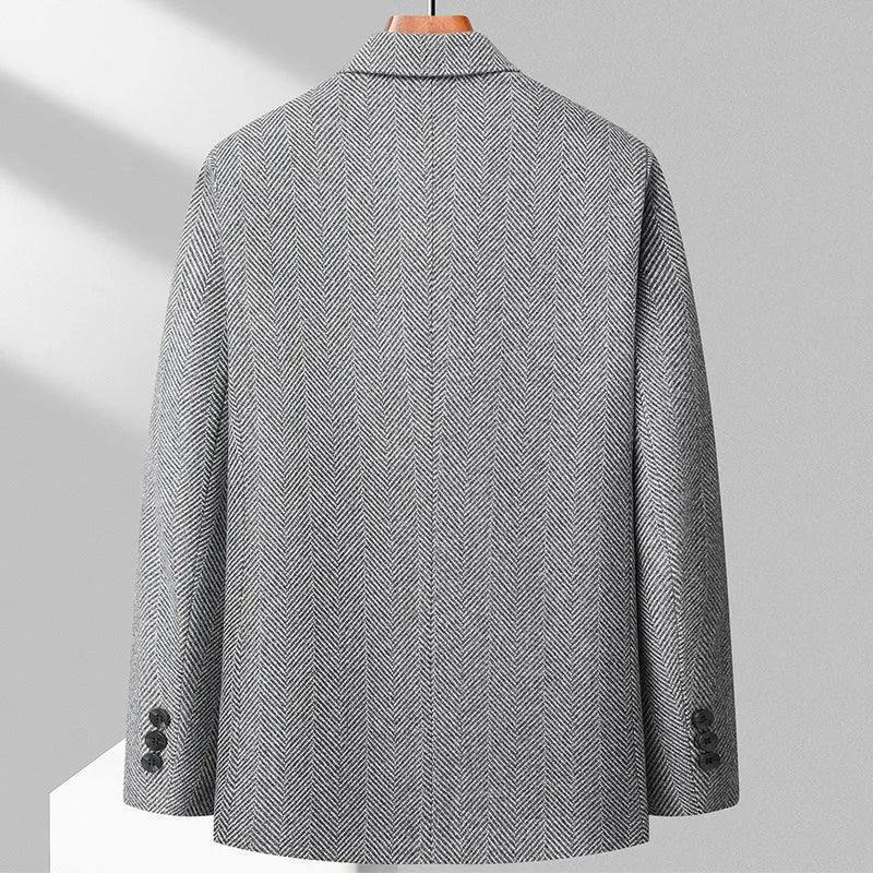 Herre Blazer Ullblanding Skræddersydd Passform 3