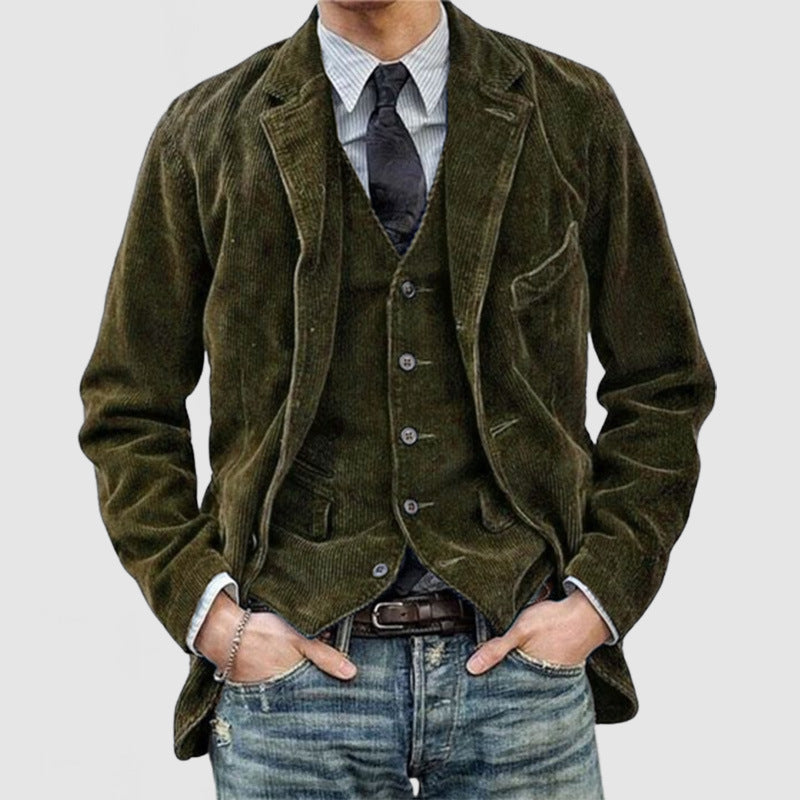 Herre Blazer og Vest Sett i Cord 1