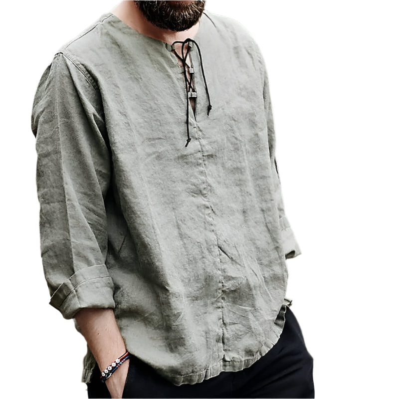 Herre Bluse i Lin, Lette og Stilige Design 0