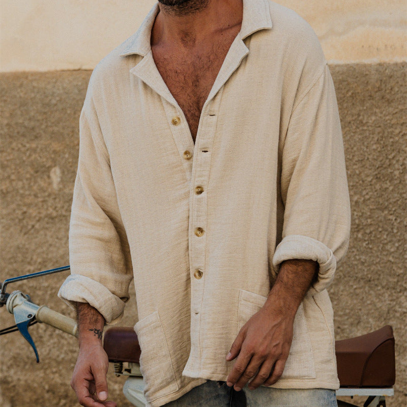 Herre Button-Up Skjorte Avslappet Passform Langermet 6