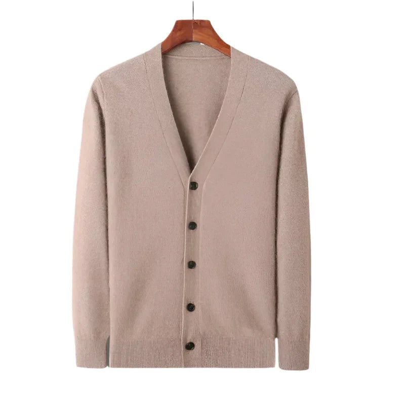 Herre Cashmere Cardigan med Knapp 5