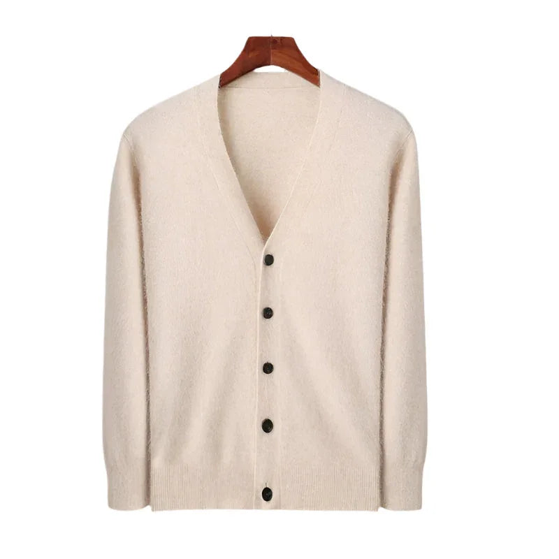 Herre Cashmere Cardigan med Knapp 6