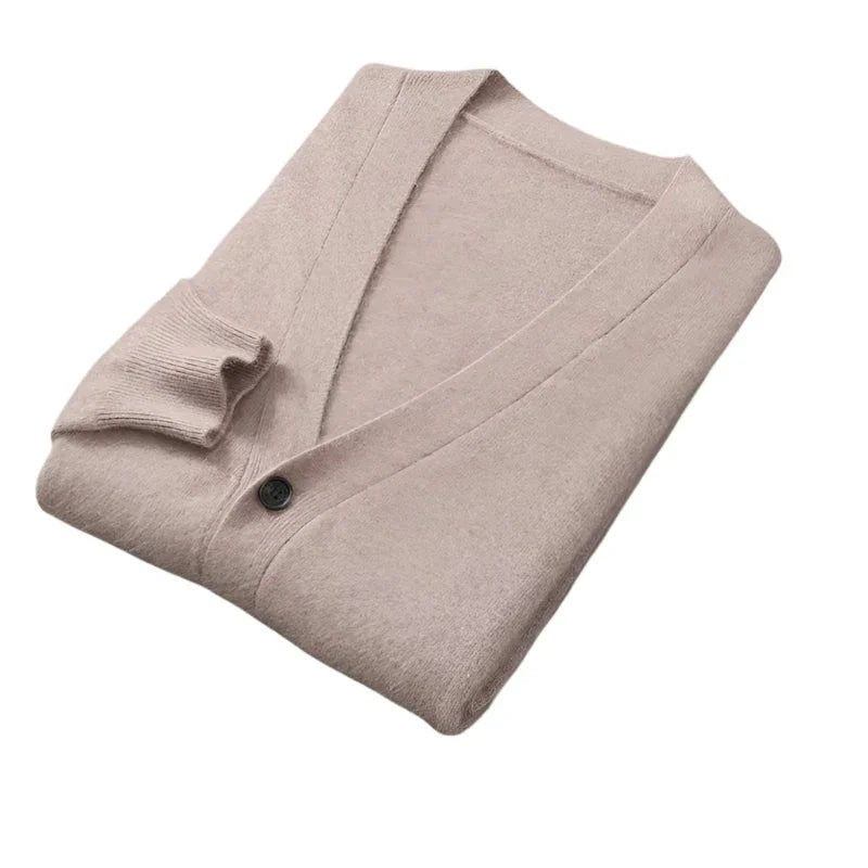 Herre Cashmere Cardigan med Knapp 9