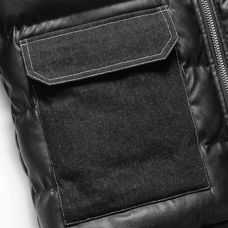 Herre Casual Utendørs Jakke med Store Lommer og Stående Krage 3