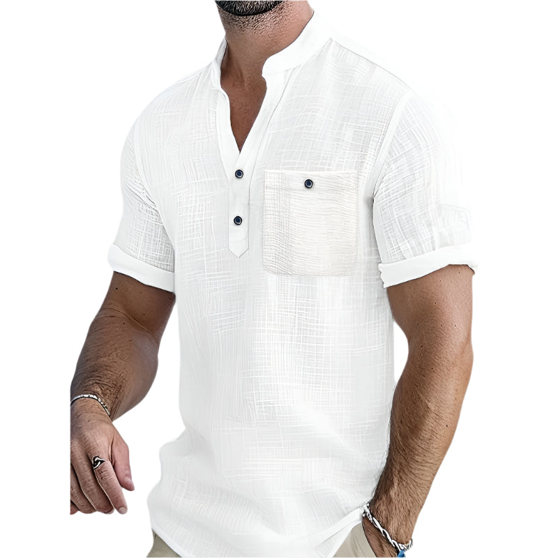 Herre Chemise Kortermet V-hals Rayon 0
