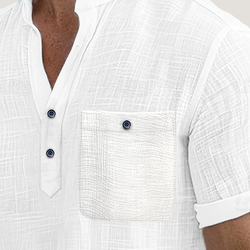 Herre Chemise Kortermet V-hals Rayon 2