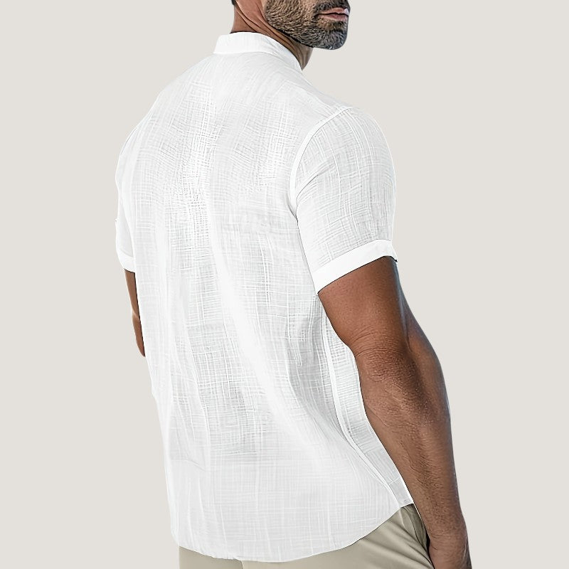 Herre Chemise Kortermet V-hals Rayon 4