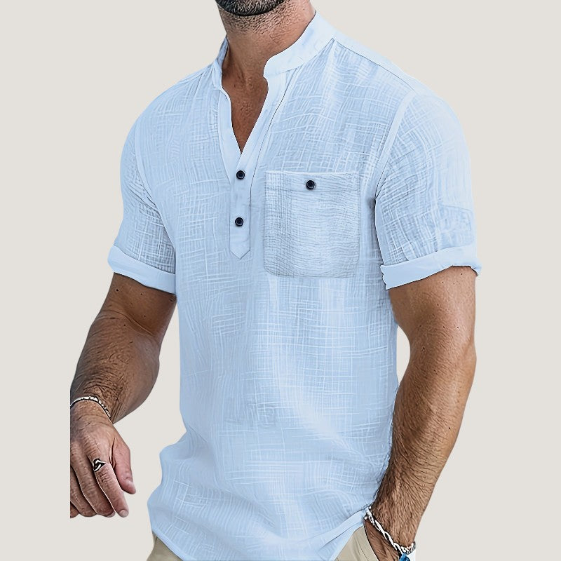 Herre Chemise Kortermet V-hals Rayon 5