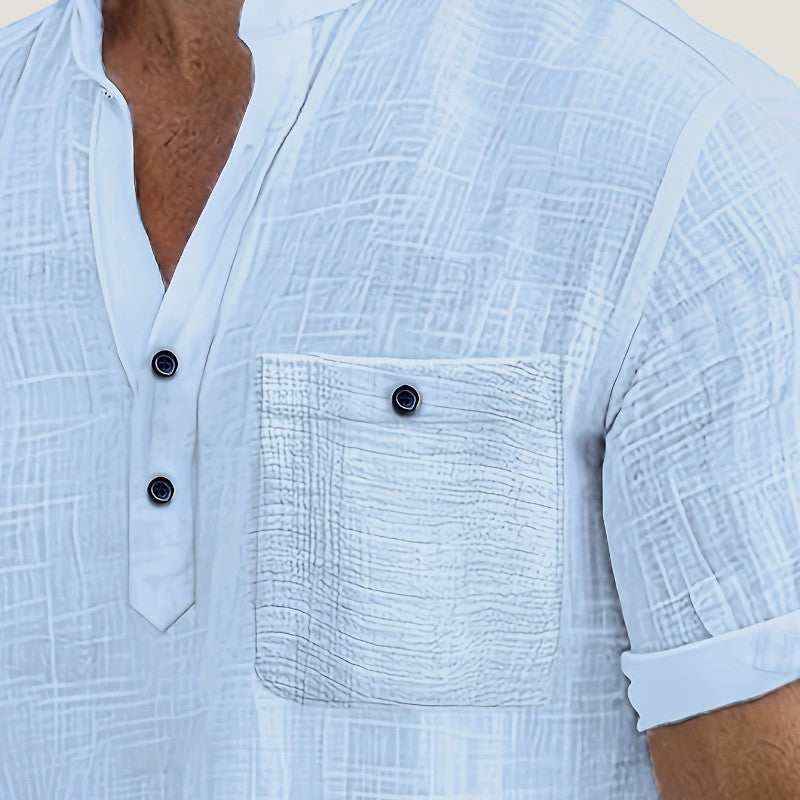 Herre Chemise Kortermet V-hals Rayon 7