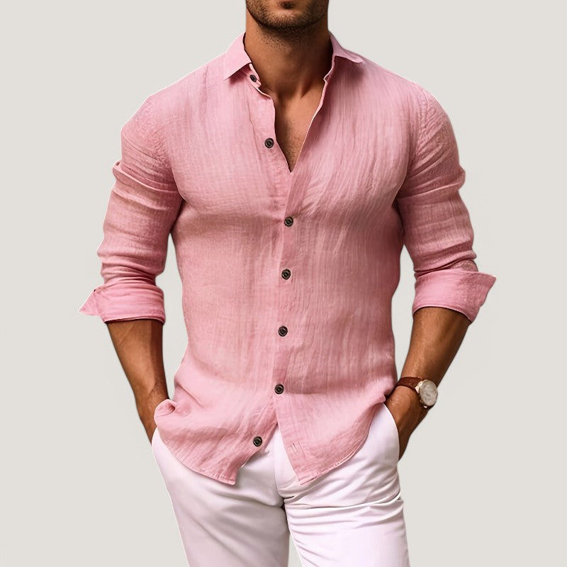 Herre Chemise Trachten Komfortabel Bomull 4