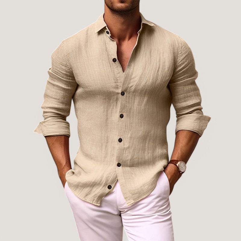 Herre Chemise Trachten Komfortabel Bomull 5