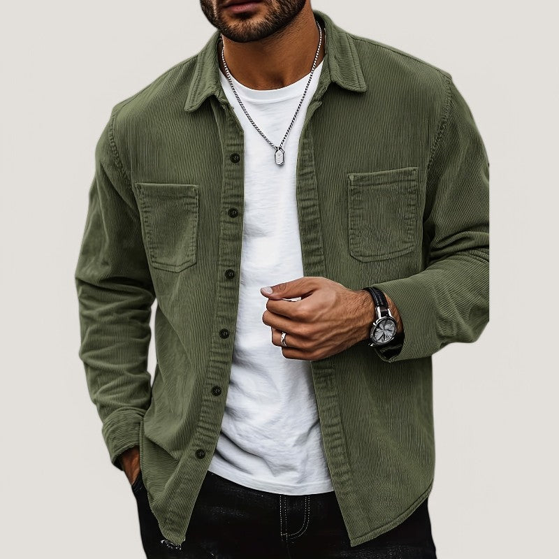 Herre Chemise Veste i Kordfløyel Komfortabel Høst 1