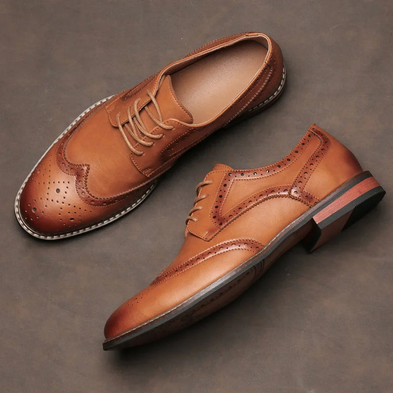 Herre Dressko Lær Brogue Design for Bryllup og Formelle Anledninger 0