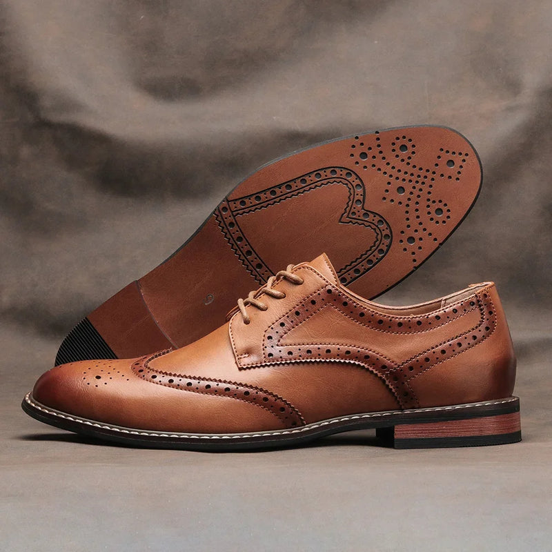 Herre Dressko Lær Brogue Design for Bryllup og Formelle Anledninger 1