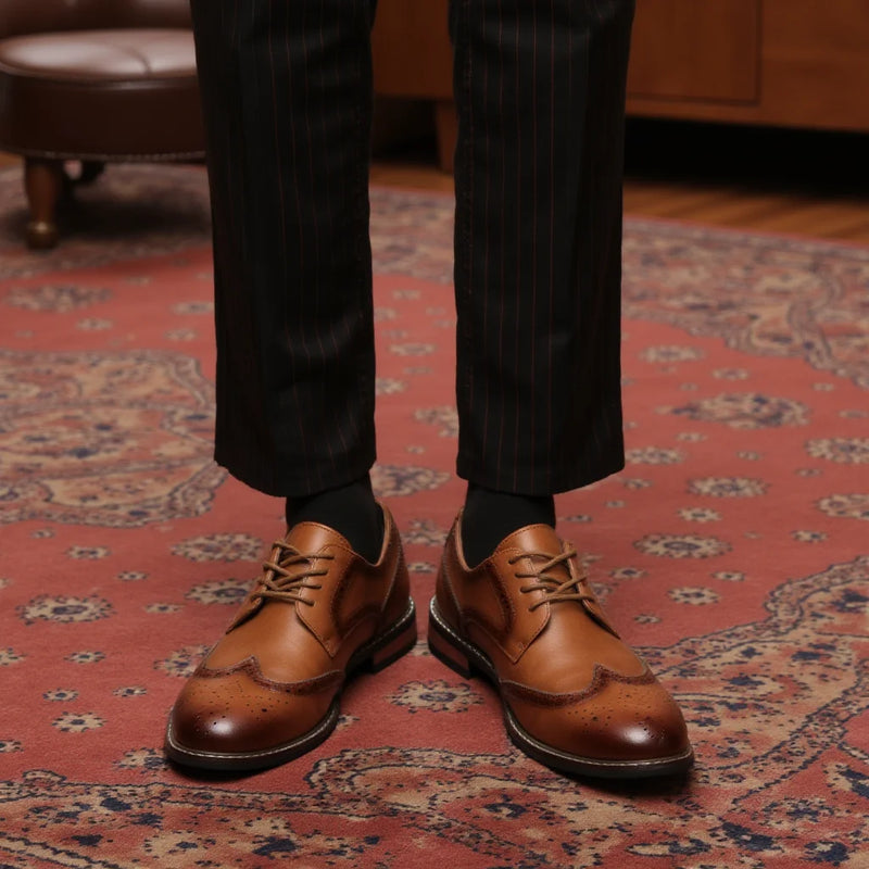 Herre Dressko Lær Brogue Design for Bryllup og Formelle Anledninger 3