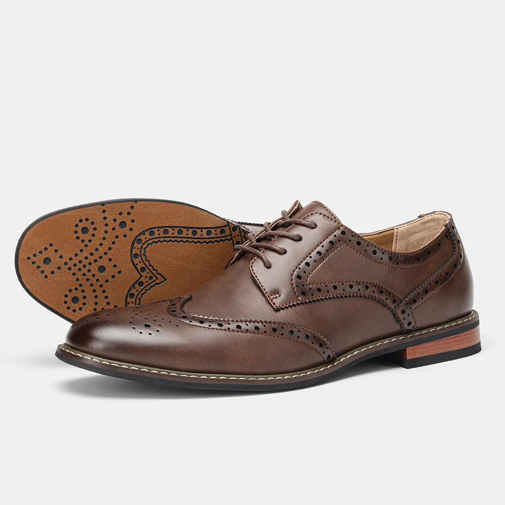 Herre Dressko Lær Brogue Design for Bryllup og Formelle Anledninger 7