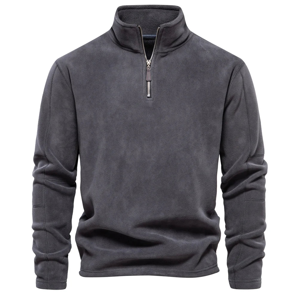 Herre Fleecejakke Med Glidelås Myk Pullover Fleece 0