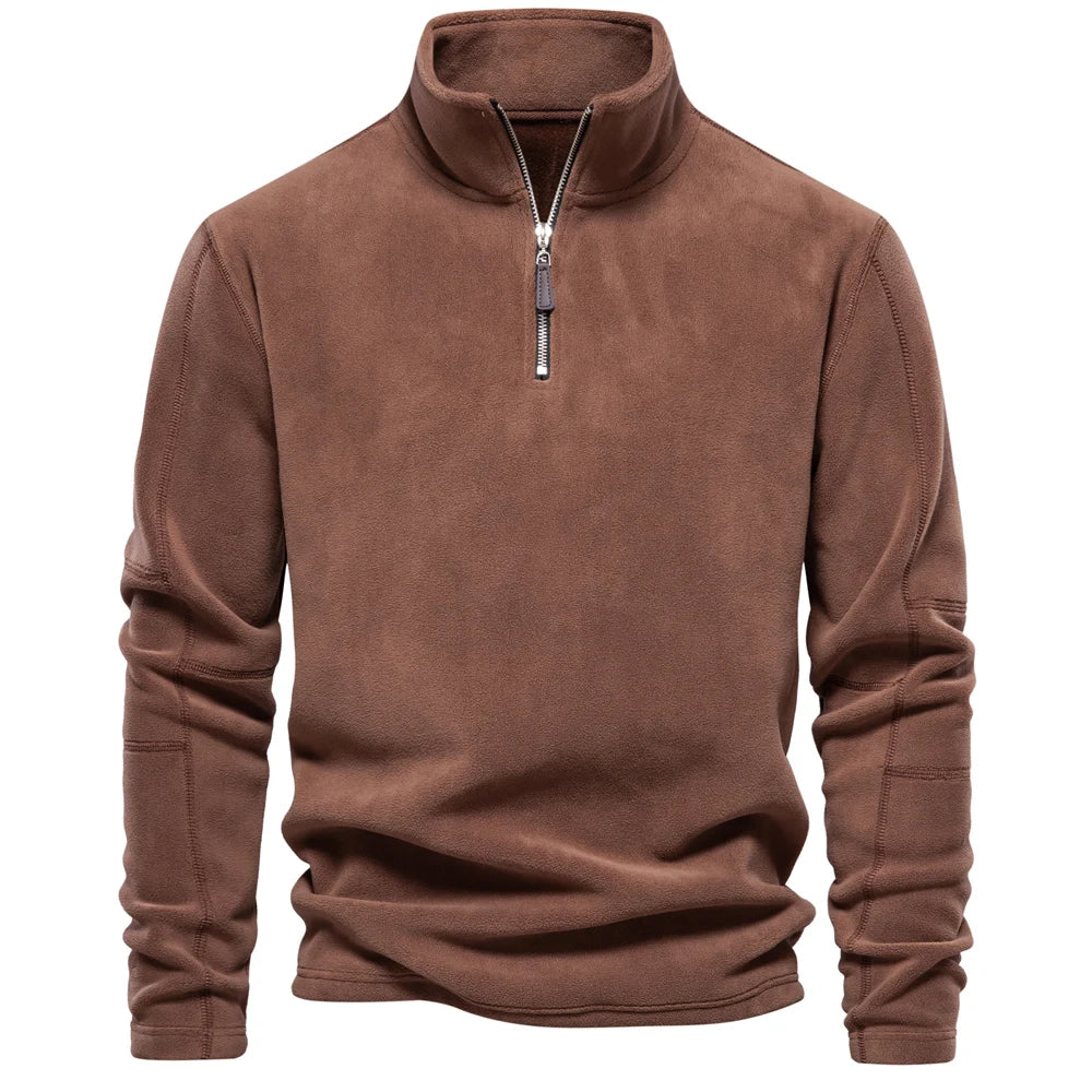 Herre Fleecejakke Med Glidelås Myk Pullover Fleece 6