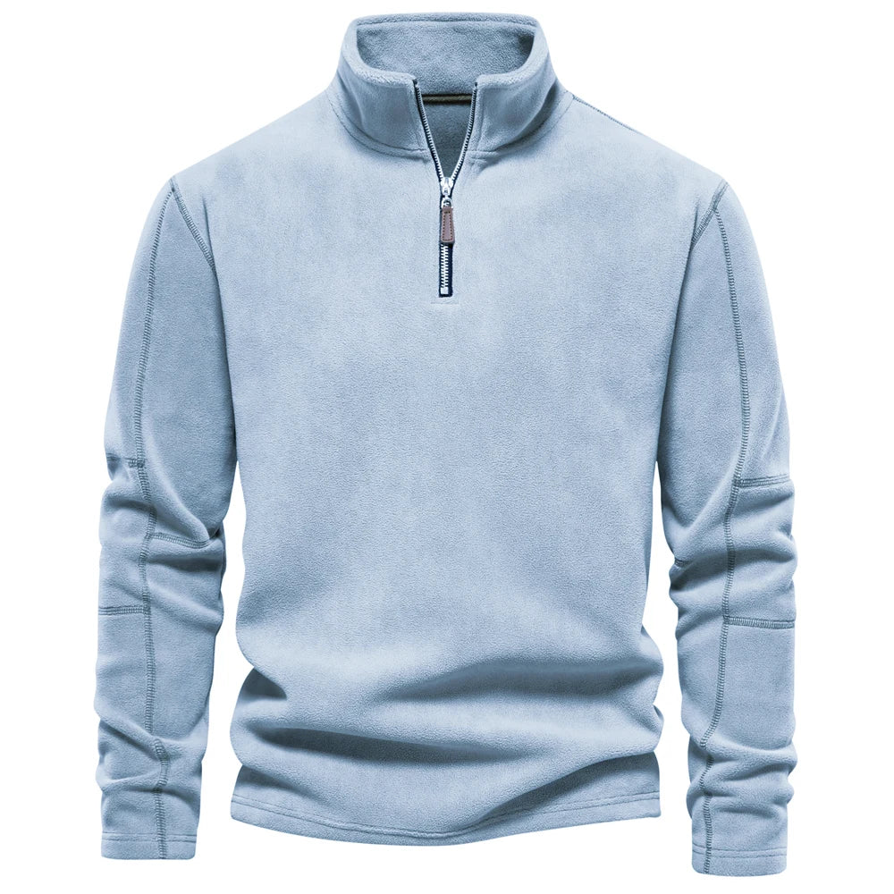 Herre Fleecejakke Med Glidelås Myk Pullover Fleece 7