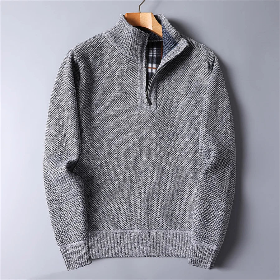 Herre Genser Høy Nakke med Half Zip Design 10