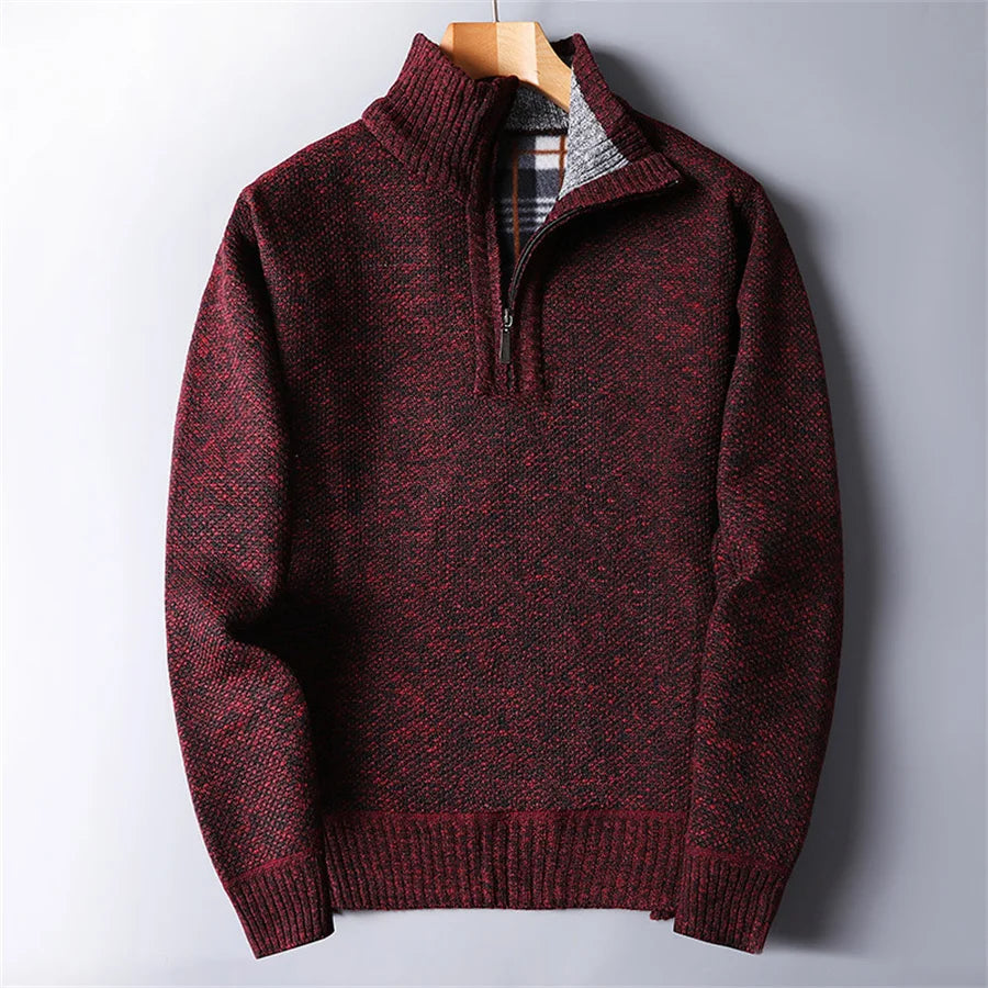 Herre Genser Høy Nakke med Half Zip Design 7