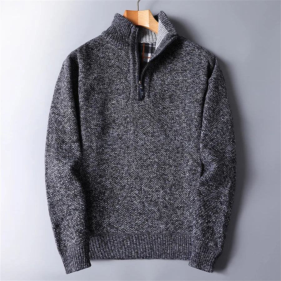 Herre Genser Høy Nakke med Half Zip Design 9