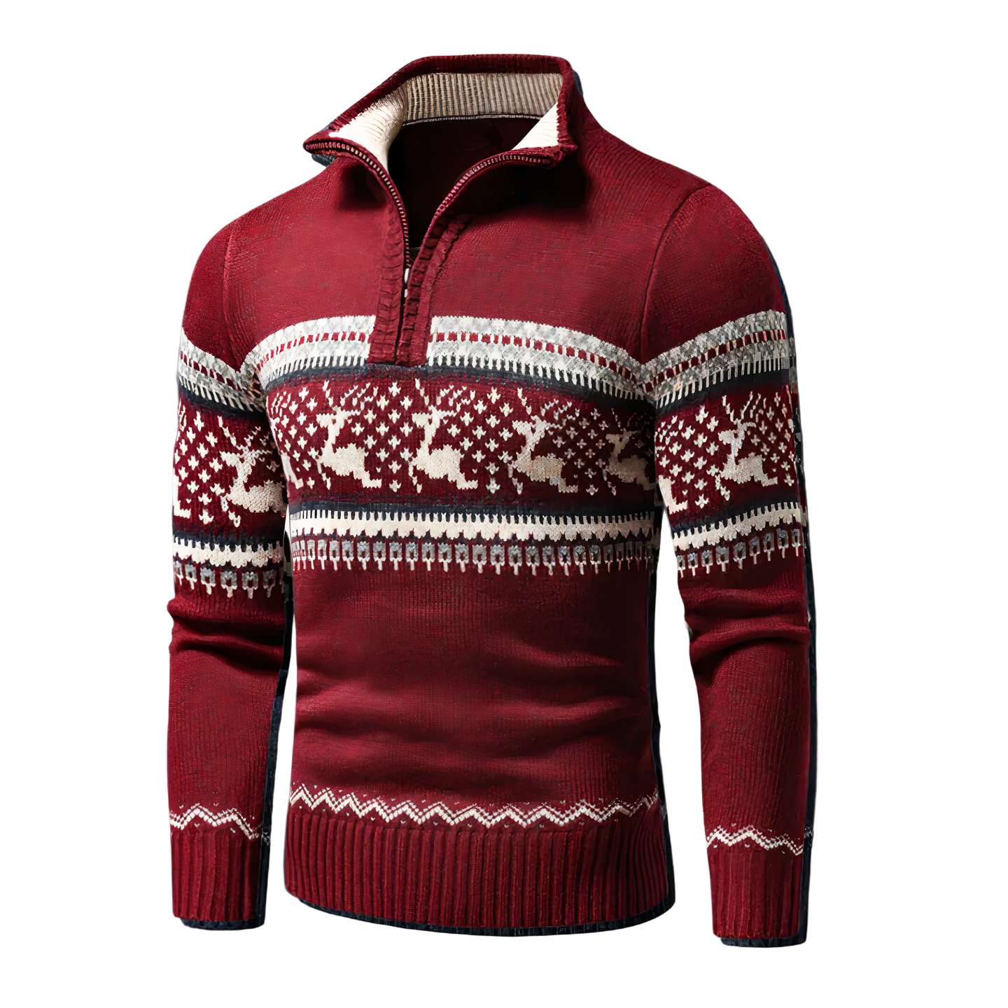 Herre Halv Dragkedja Strikkegenser 0