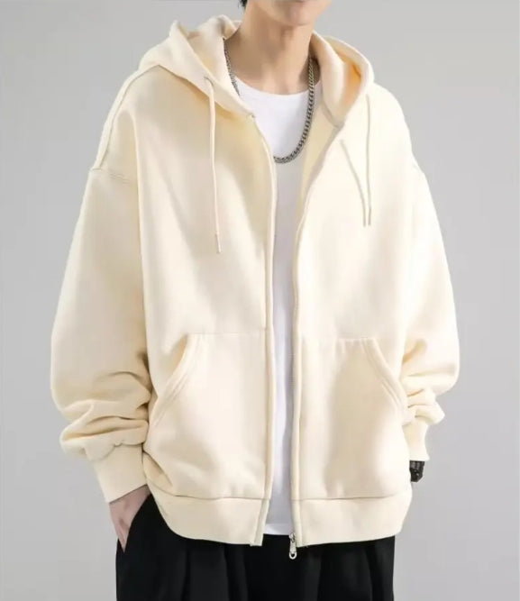 Herre Hettegenser Med Glidelås - Løs Passform 0