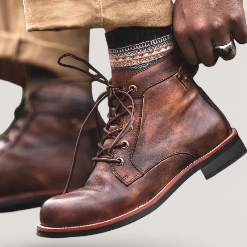 Herre Høye Støvler Lær Robust Design 2
