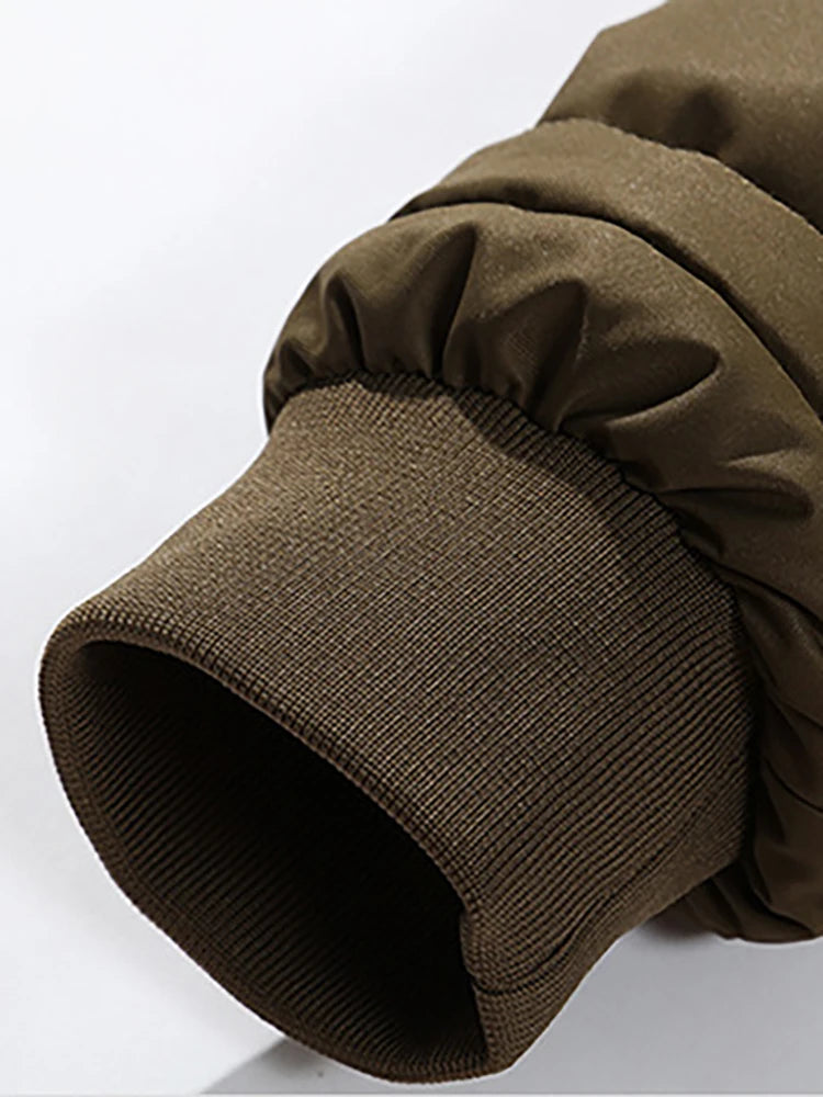 Herre Jakke Lang med Raccoon Pelskrage Casual 5