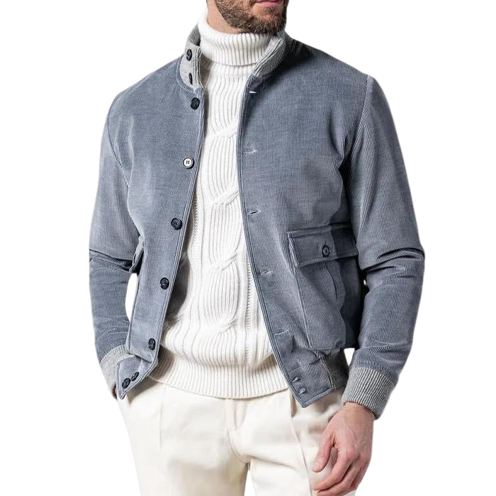 Herre Jakke Ribbet Fløyel Moderne Snitt 0