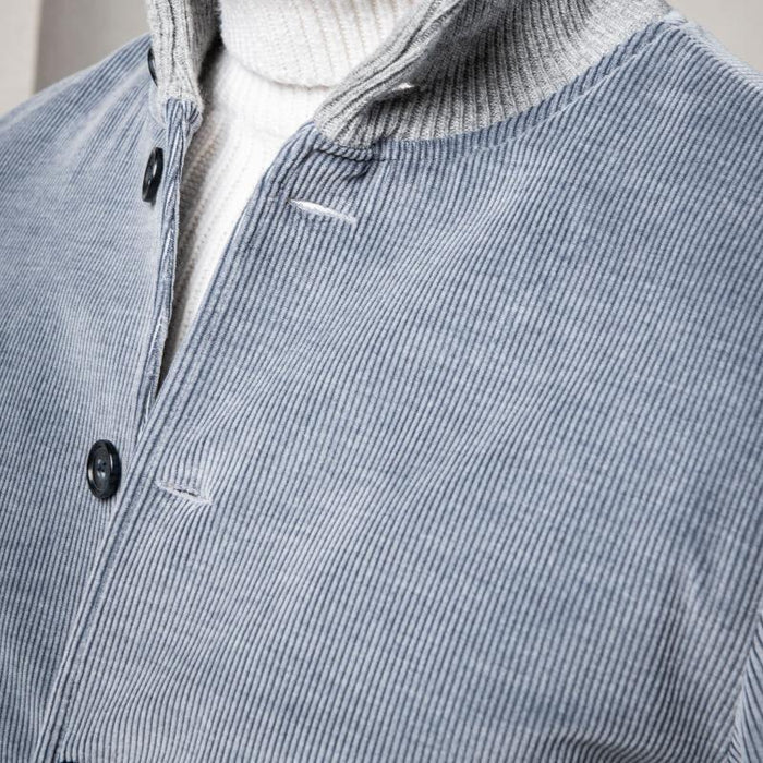 Herre Jakke Ribbet Fløyel Moderne Snitt 3