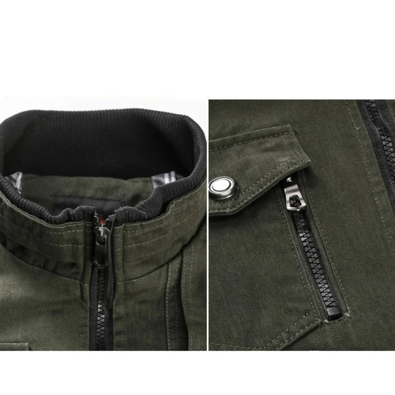 Herre Jakke med Ståkrage og Glidelås, Langermet, Oversized Design 2