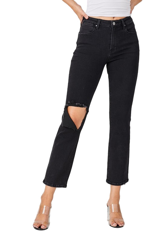 Herre Jeans Avslappet Slitt Denim Svart 0