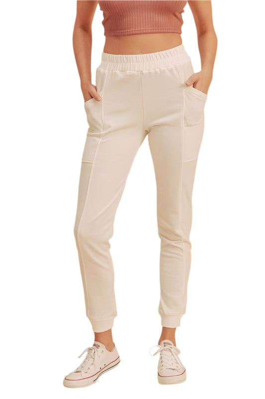 Herre Joggebukse Tapered Fit med Lommer i Bomullsblanding 0